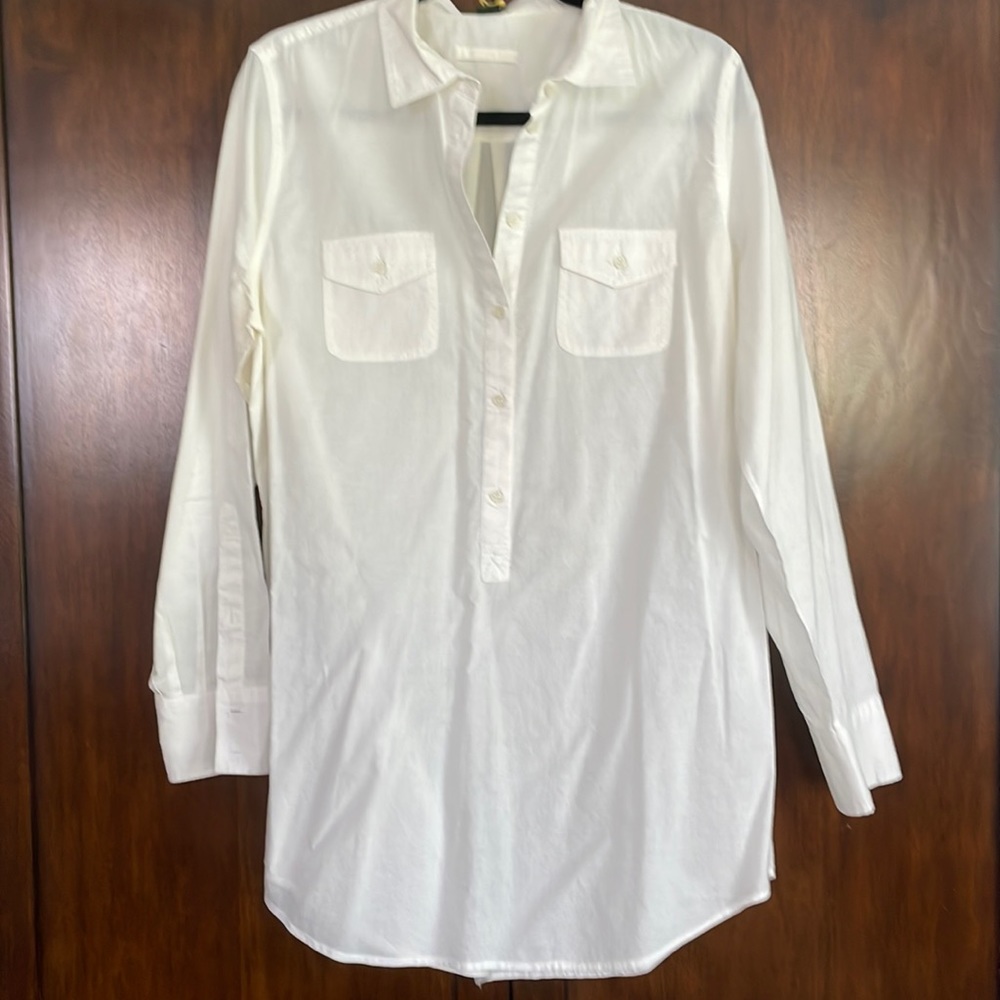 J Crew Long White shirt